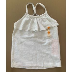 GYMBOREE- NWT -GIRLS WHITE  RUFFLE TANK size 4